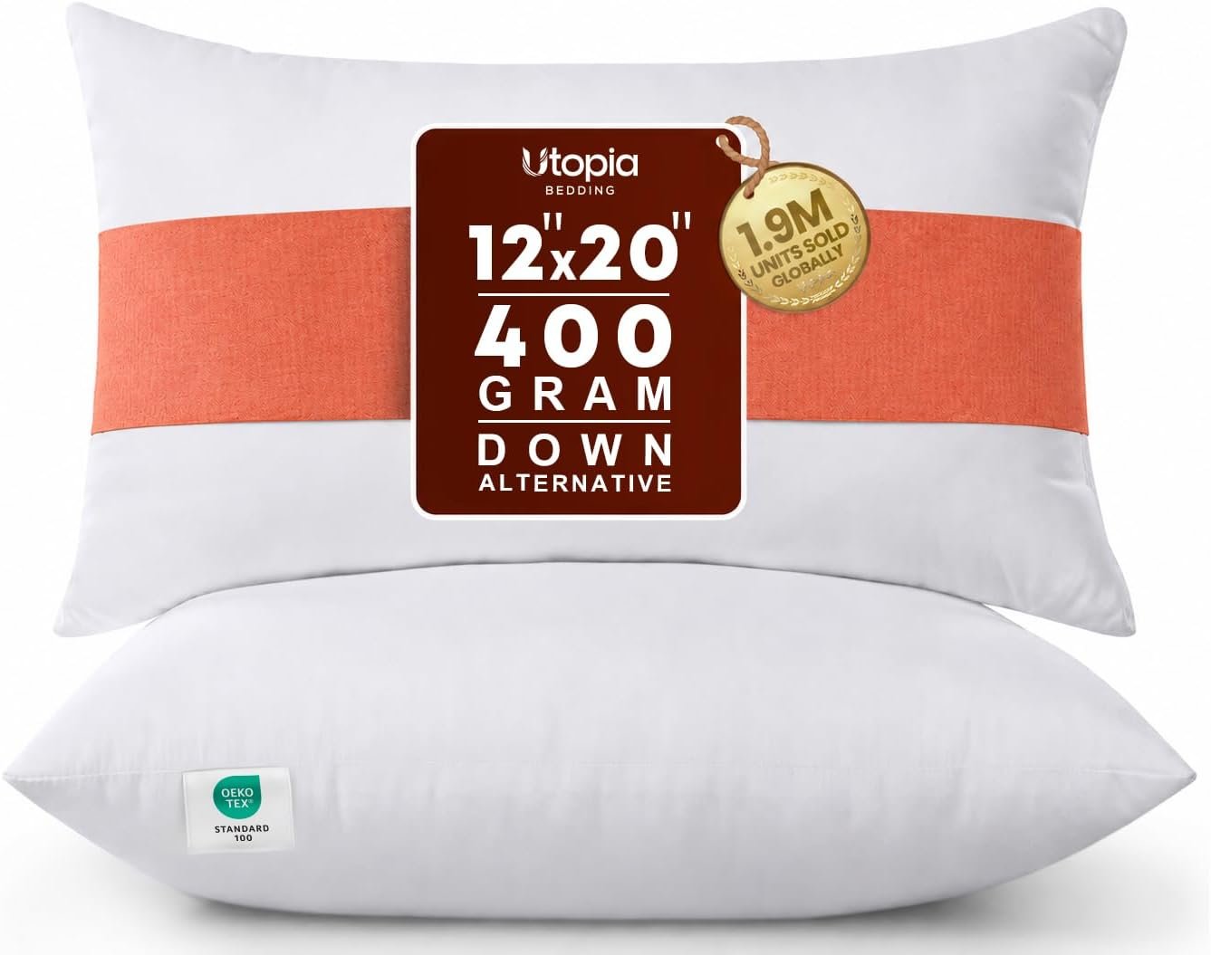 Utopia Bedding 12×20 Pillow Inserts, Set of 2, White – Indoor Decorative Throw Pillows for Bed, Sofa & Couch – Soft, Supportive & Fluffy Cushion Inserts