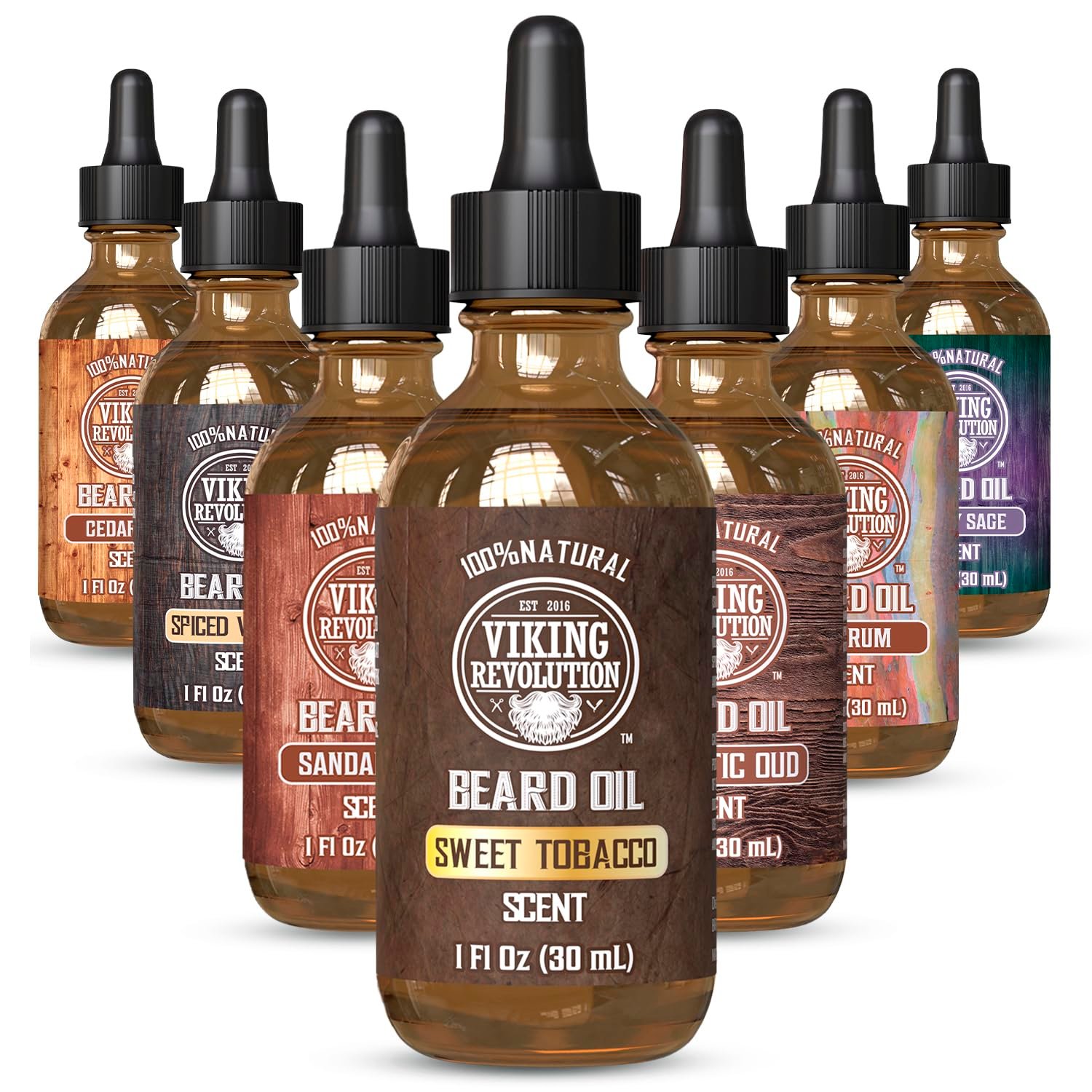 Viking Revolution Sweet Tobacco Beard Oil for Men – Natural Mens Beard Oil with Argan Oil and Jojoba Oil – Beard Softener, Strengthens and Moisturizes – Beard Conditioner for Men (Sweet Tobacco,1Pack)