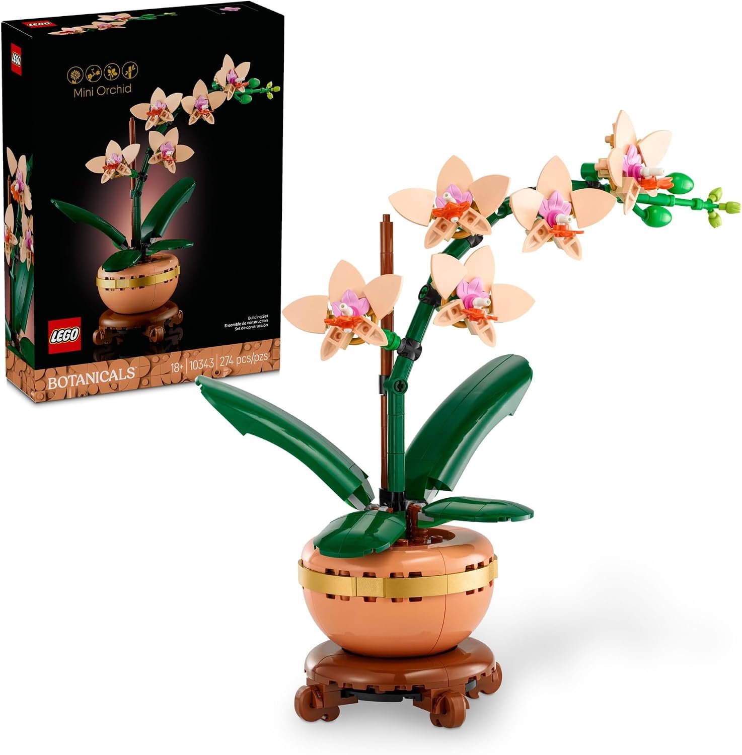 LEGO Botanicals Mini Orchid Building Set – Artificial, Fake Orchid for Home Decor, Adults Ages 18+ – Gift for Birthdays – Indoor Plant Decorations for Table, Desk, Office – 10343