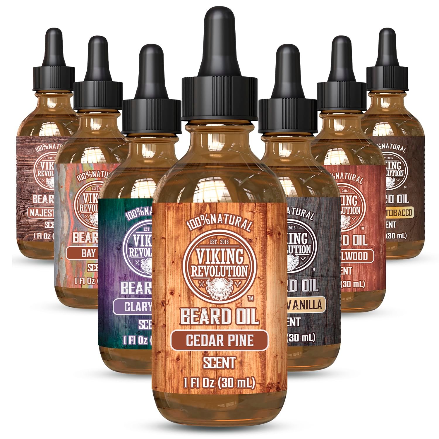 Viking Revolution Cedar and Pine Beard Oil for Men – Natural Argan and Jojoba Beard Softener, Conditioner for Strengthening and Moisturizing (1 Pack)