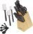 Farberware Knife Block Set 22-Piece Kitchen Knife Set with High-Carbon Stainless Steel Blades, Non-Slip Handles, Chef Knife, Santoku, Steak Knives, Scissors, Sharpening Steel, and Storage Block