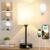 Small Bedside Table lamp for Bedroom – 3 Color Temperatures Bedside Lamps with USB C and A Ports, Pull Chain Table Lamps with AC Outlet, White Nightstand Lamps with Black Metal Base for Kids Reading