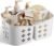 Portable Shower Caddy with Handle, Large Capacity Shower Basket Organizer, Quick-Drain Bathroom Storage Tote, Durable Plastic Shower Organizer for College Dorm, Beach, Gym, Travel Essentials, White
