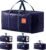 6 Pack Moving Bags Heavy Duty 210GSM with Full-Open Side Zipper, 93L 220lbs Waterproof Foldable Storage Totes for College Dorm Move-In, Moving Boxes Alternative & Home Organization, Blue
